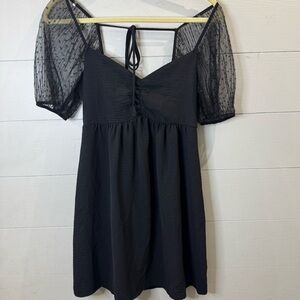 Altar'd State Elegant Black Dress with Sheer Sleeves Size XS